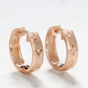 Sirciam Rose Gold Star Hoop Earrings